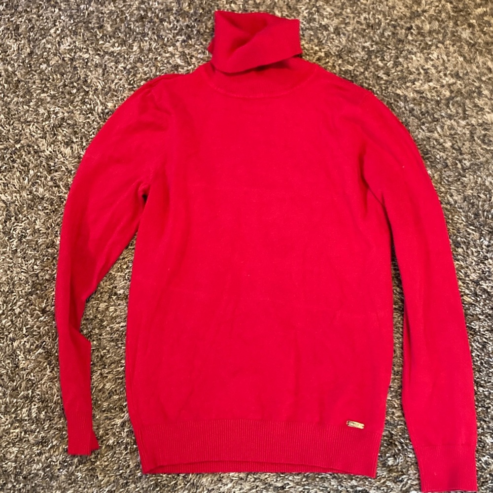 Calvin Klein Vibrant Red Turtleneck Sweater